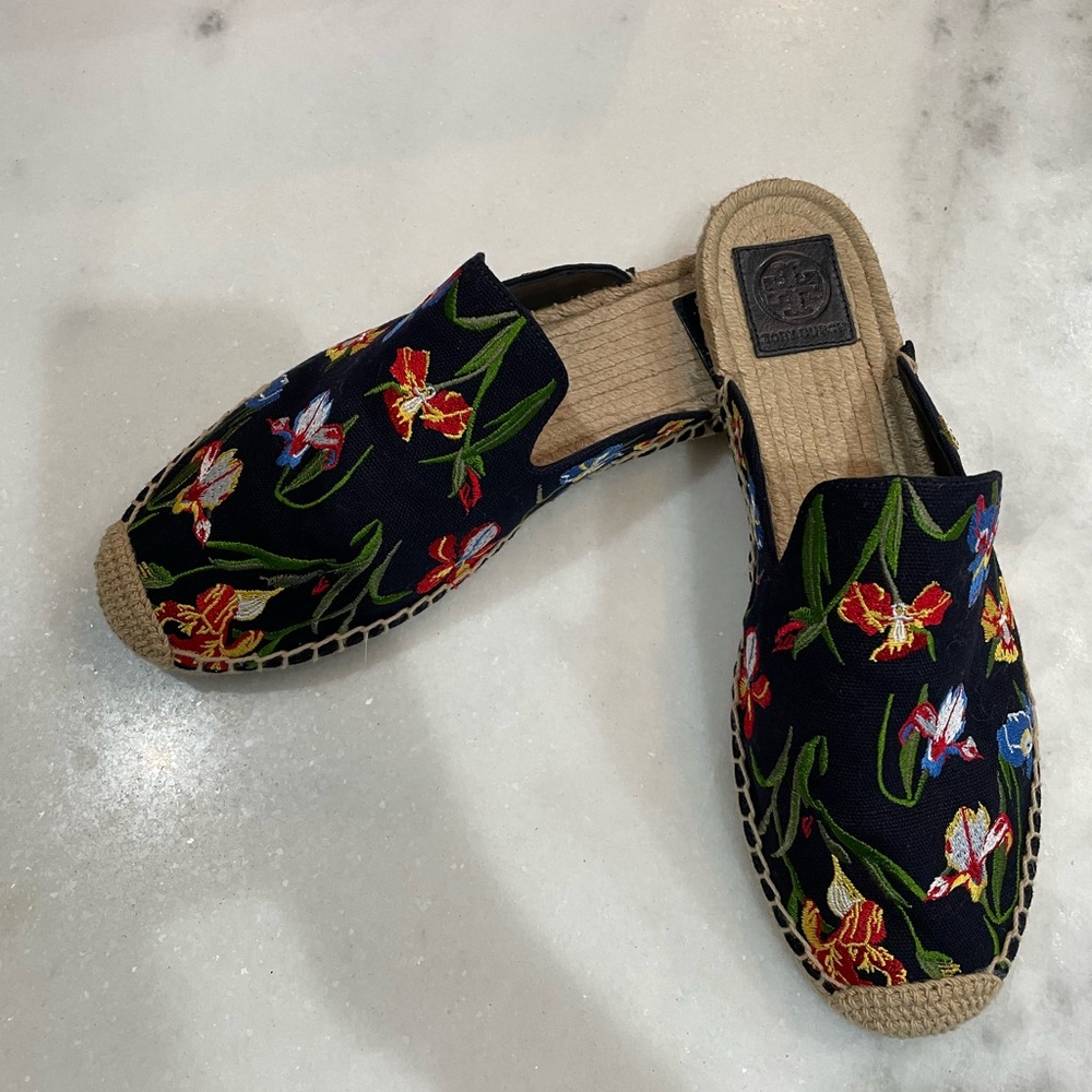 Tory Burch embroidered espadrille slide